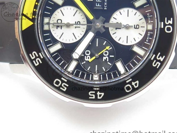MIROTIME 0305 Aquatimer Chrono IW376702 SS BLS 1:1 Best Edition Black Dial on Black Rubber Strap A WellDesigned 7105